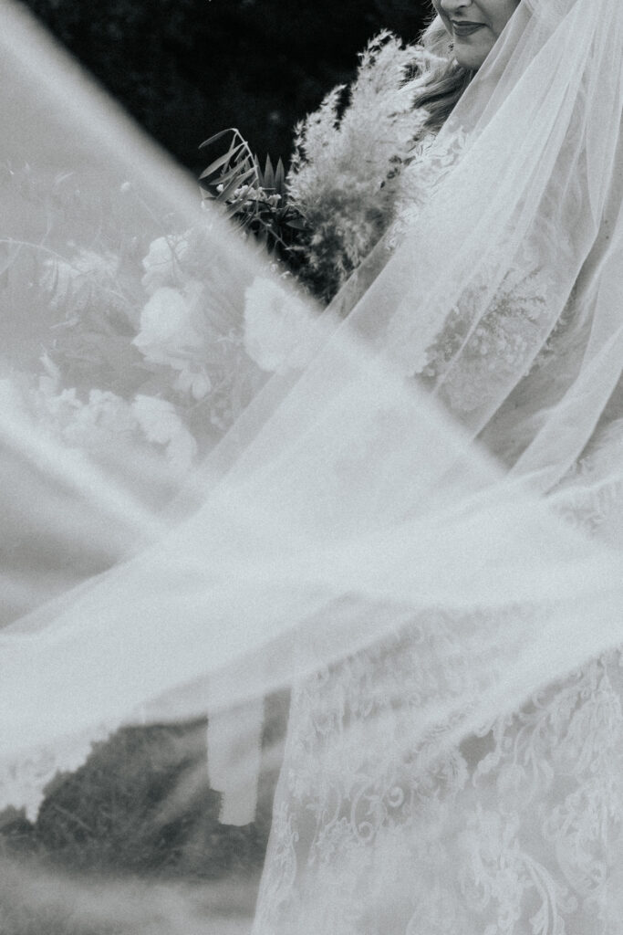 blurry photo trend veil and bouquet by bailey morris photography