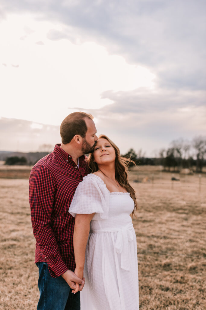 engagement-photo-pose-morris-photography-forehead-kiss-Missouri-farm