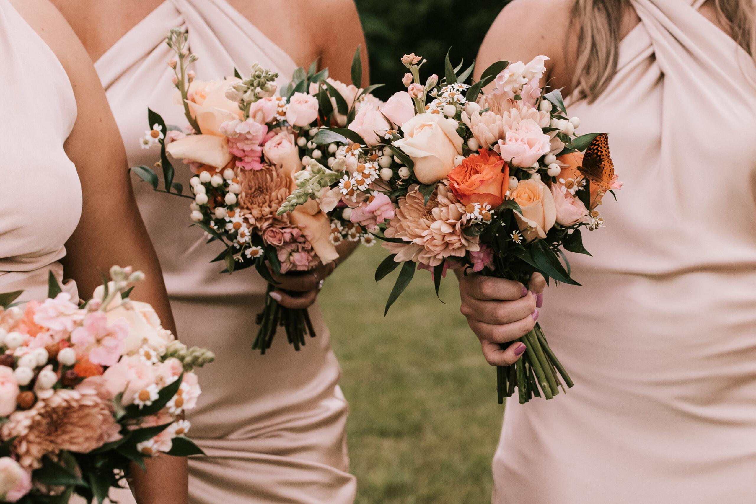 Florals are one of the large line items in real wedding budgets. These bridal bouquets are from a wedding in Jefferson City, Missouri.